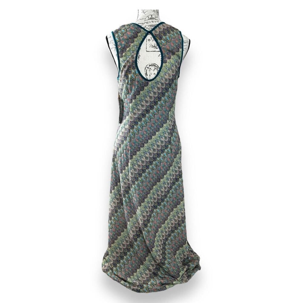 New Donna Morgan for Maggy Cutout Stripe Knit Tank Midi Dress Fall Multicolor 10 - Picture 2 of 8